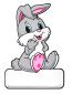 Preview: Geburtstafel Hase grau - personalisierbar - 70x100cm